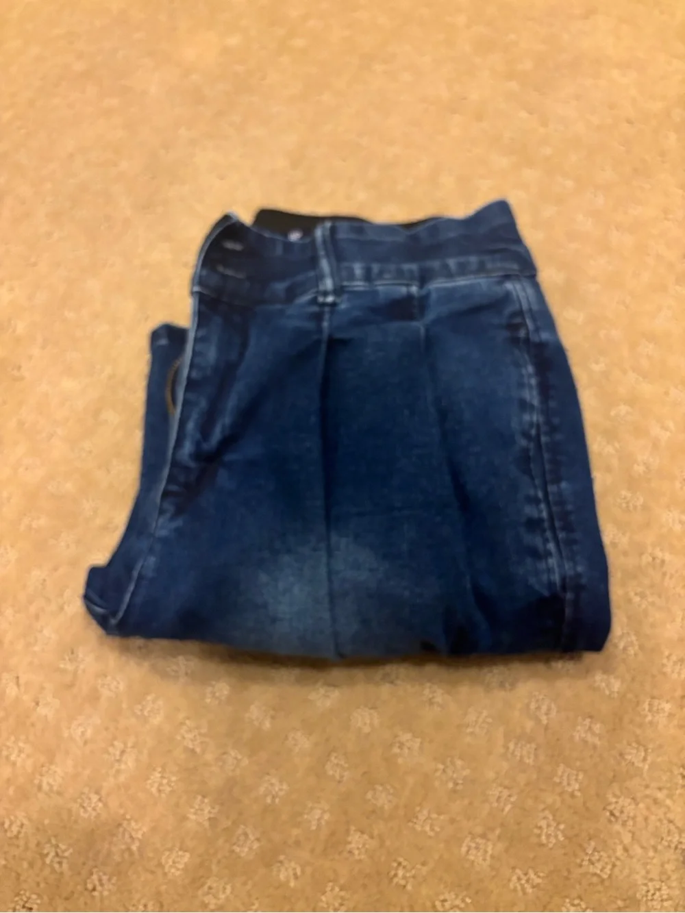 Indigo Poppy Women's 80’s pleated pull up Waistband dark blu bootcut sz 8P
